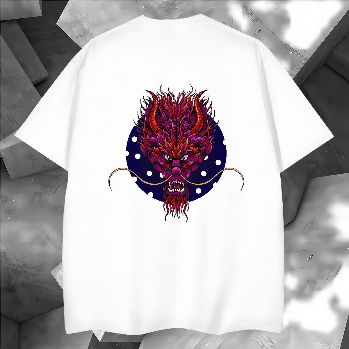 Cool Design dragon T Shirts Men Daily Outfit Men Tshirts 230g Cotton 2024 DIY Short Sleeve Soft Customized Print Tees