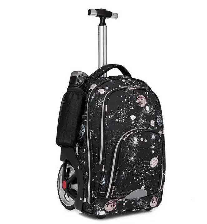 18 Inch large wheels school trolley backpack bag for teen school wheeled backpack bag with trolley trave rolling luggage Bag Y240820