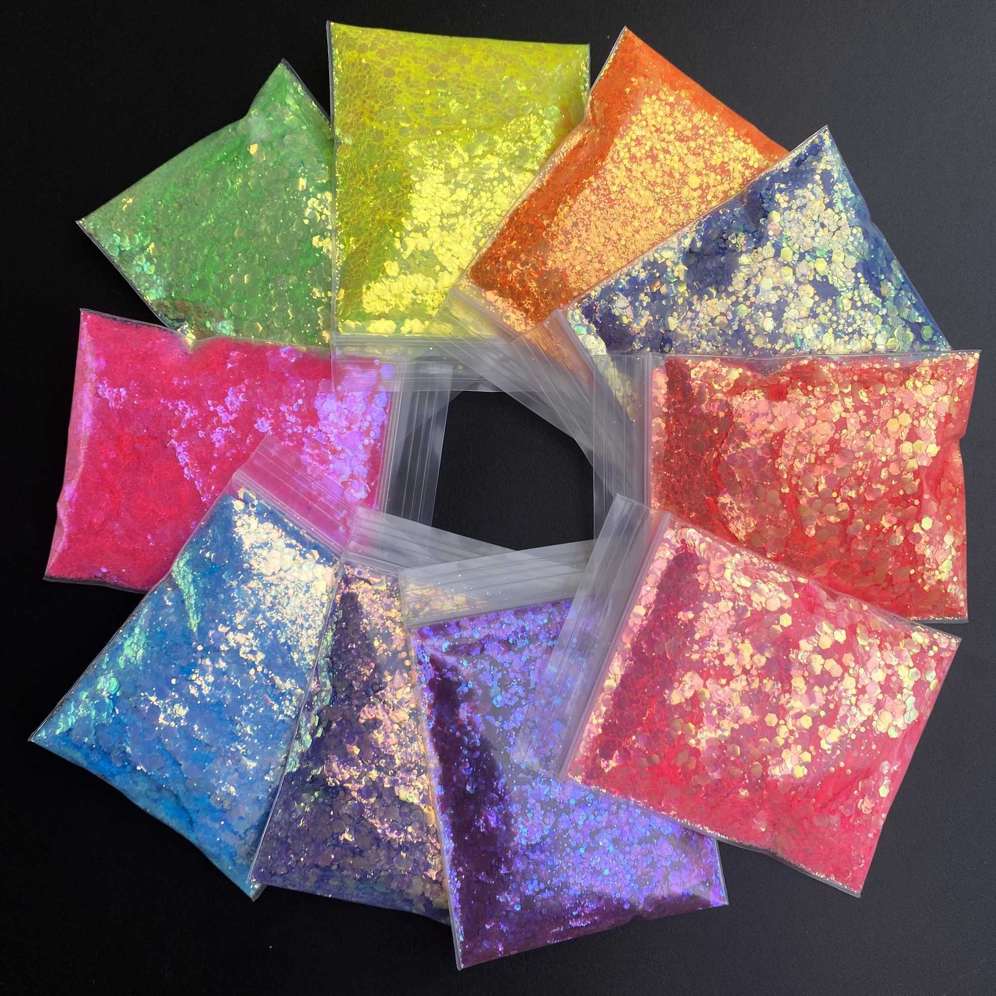10g/Bag New Spring Polyester Chunky Iridescent Nail Sequins Epoxy Craft Tumbler GlittersXJ240815