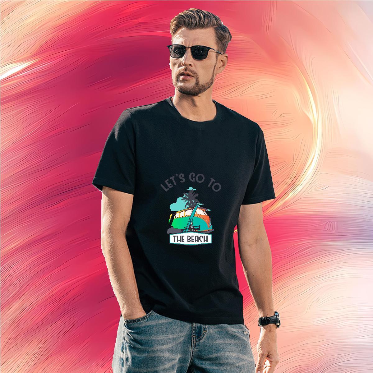 Cool Design beach 230g Cotton Men Tees Sports Casual Round Neck Short Sleeve T Shirts Men Fashion Designer DIY Tops Tees