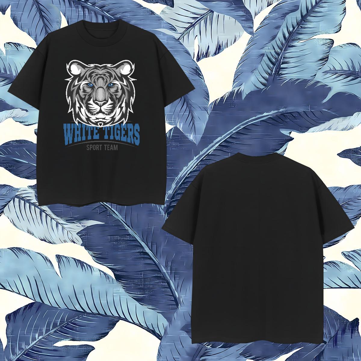 Comfortable Man T Shirts tiger Round Neck Short Sleeve Street wear Hip Hop Oversized 4XL 230g Pure Cotton Men Clothes T-Shirt 2024 DIY Top Tees