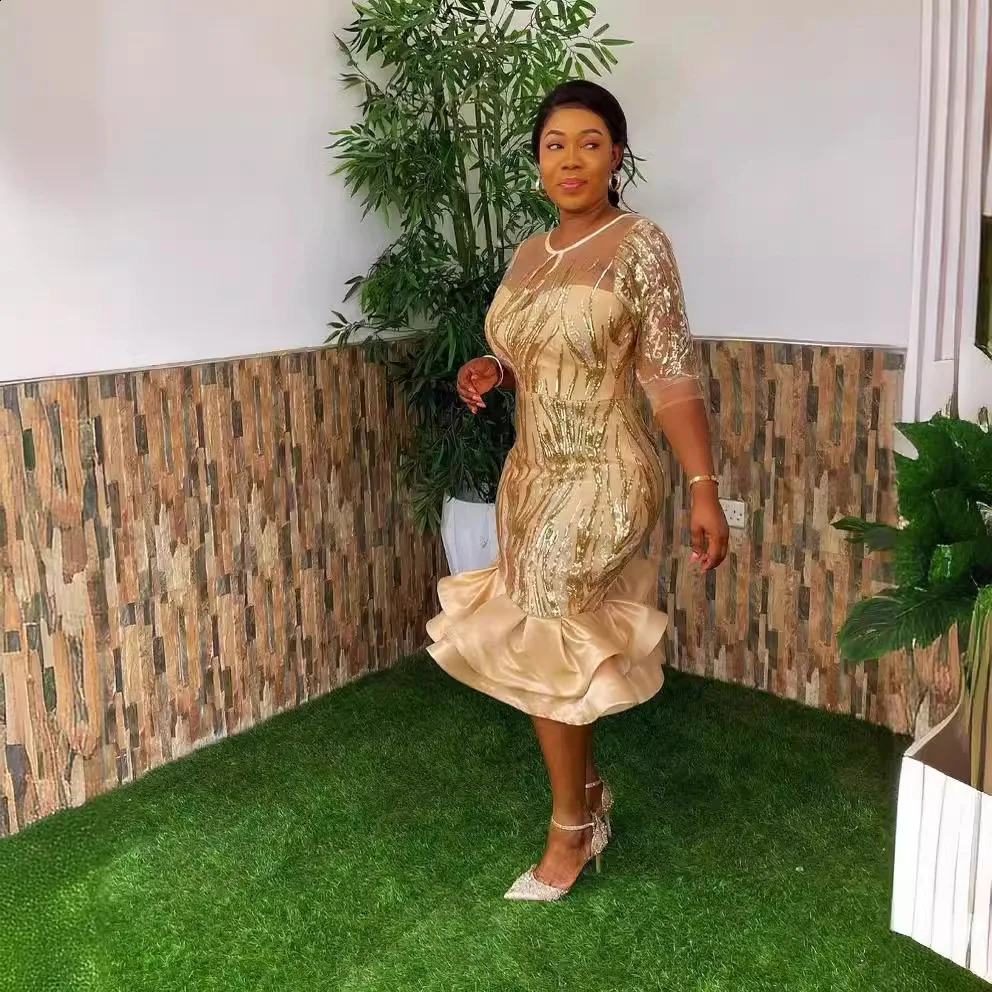 Women Dress Sequin Long Dresses Slim Fit Round Neck Full Sleeve Print Ruffles Elegant Splice Hip Wrap Sexy Tight Waist Vestidos 240819