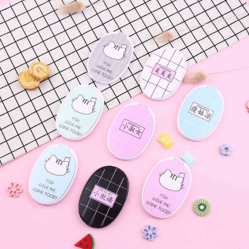 Hair Comb Cosmetic Mirror Set Cute Compact Pocket Mini Size Portable Travel Head Massager Relax Folding Mirror with Small Comb Y240819