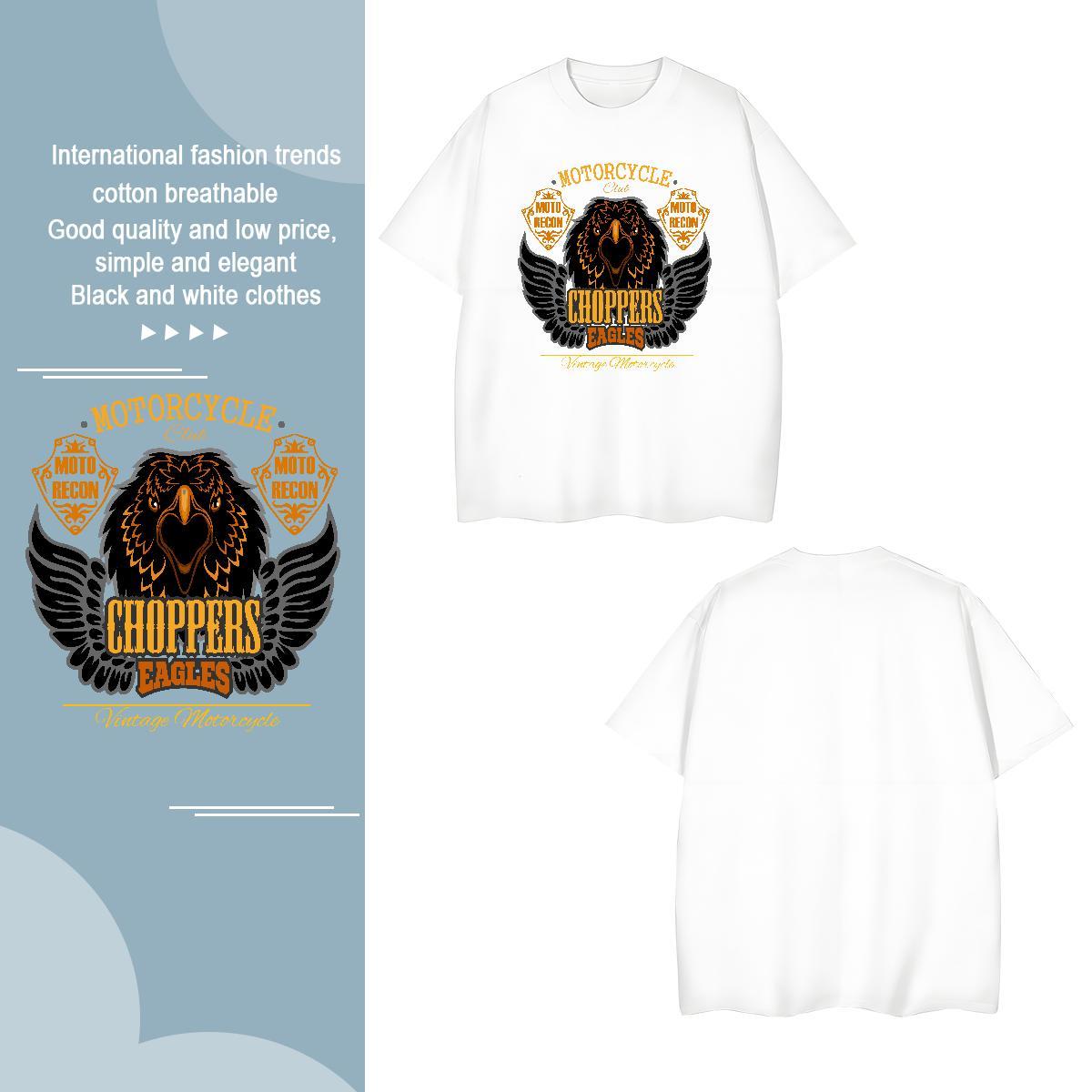 Brand T Shirts Men eagle Round Neck Short Sleeve Sport Custom Print Oversized 100% Cotton 230g Couples T Shirts 2024 New Tshirts