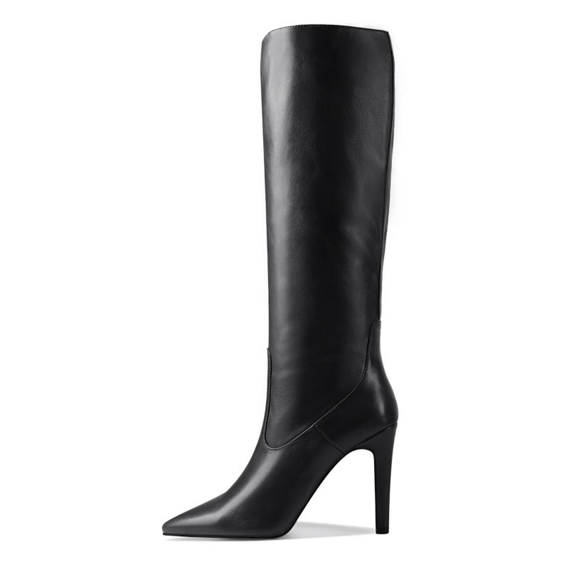 Western Knee Boots Women Fashion Pointed Toe High Heels Ladies Party Shoes Women's Winter Long Boot Leather Elegant Autumn