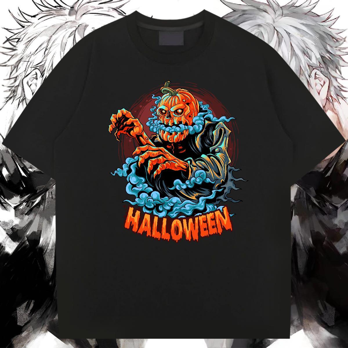 Fashion Casual pumpkin Men Tshirts 230g Pure Cotton T-Shirts Asian Size Hip Hop Breathable TOP Quality Top Tees