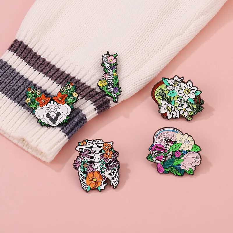 Wholesale of fancy organic enamel pins Fetus Uterus teeth ribs liver kidneys chest lapel badges bags jewelry gifts W240815