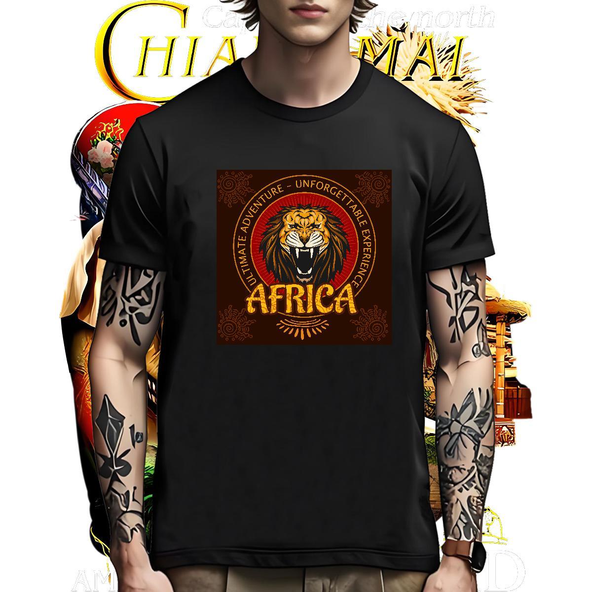 Brand T Shirts Men lion Breathable Soft Street Casual DIY Printed 100% Cotton 230g Men Clothes T-Shirt 2024 Summer Top Tees
