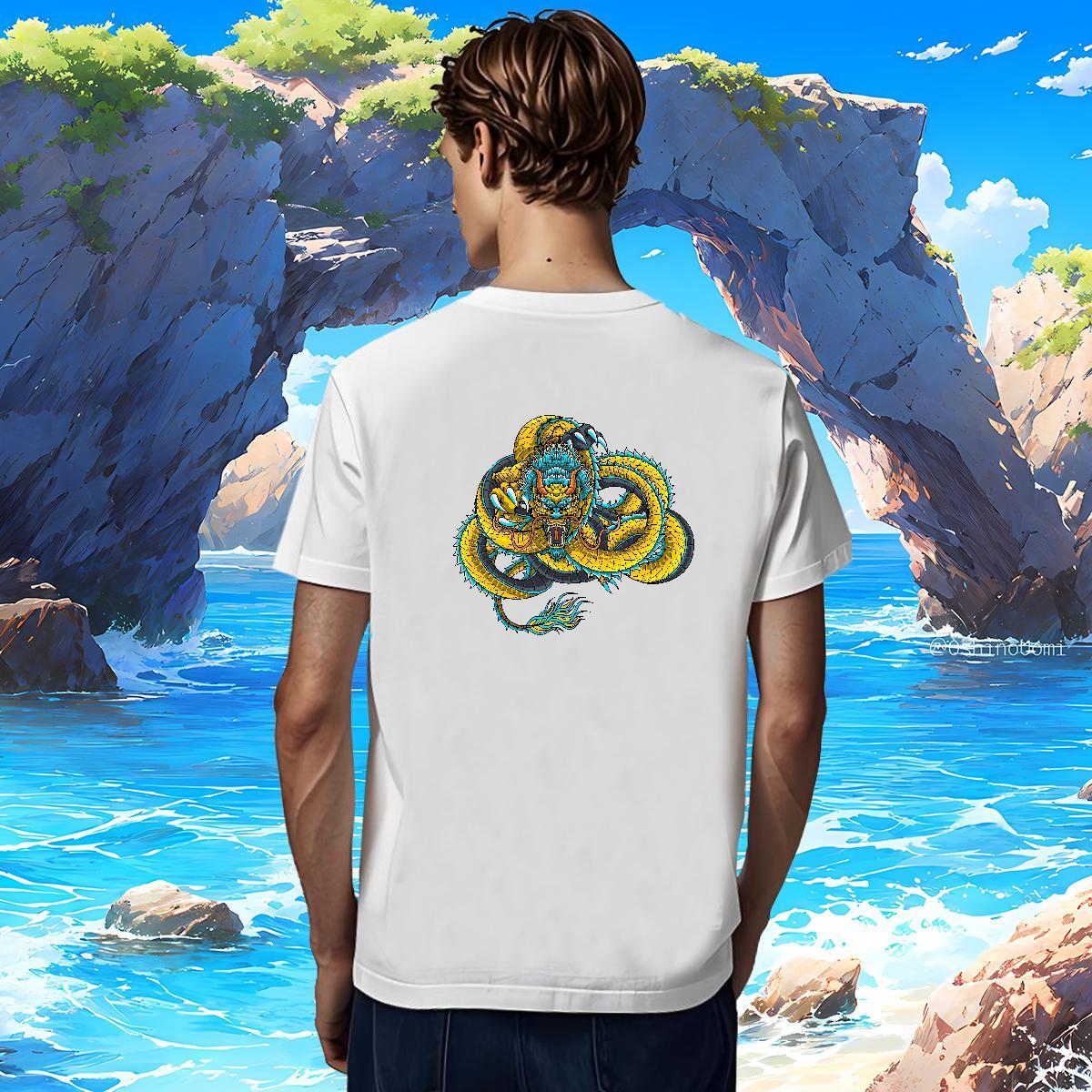 Man T Shirts 230g 100% Cotton dragon Hip Hop Street Crew Neck Oversized Mens Tshirts DIY Customized Soft Top Tees