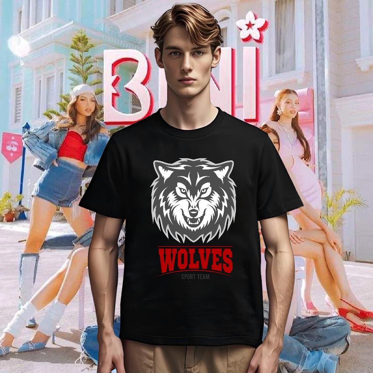 T Shirts Men 100% Cotton 230g wolf Street O Neck Short Sleeves Asian Size Tshirts 2024 Designer Popular Tee Shirt