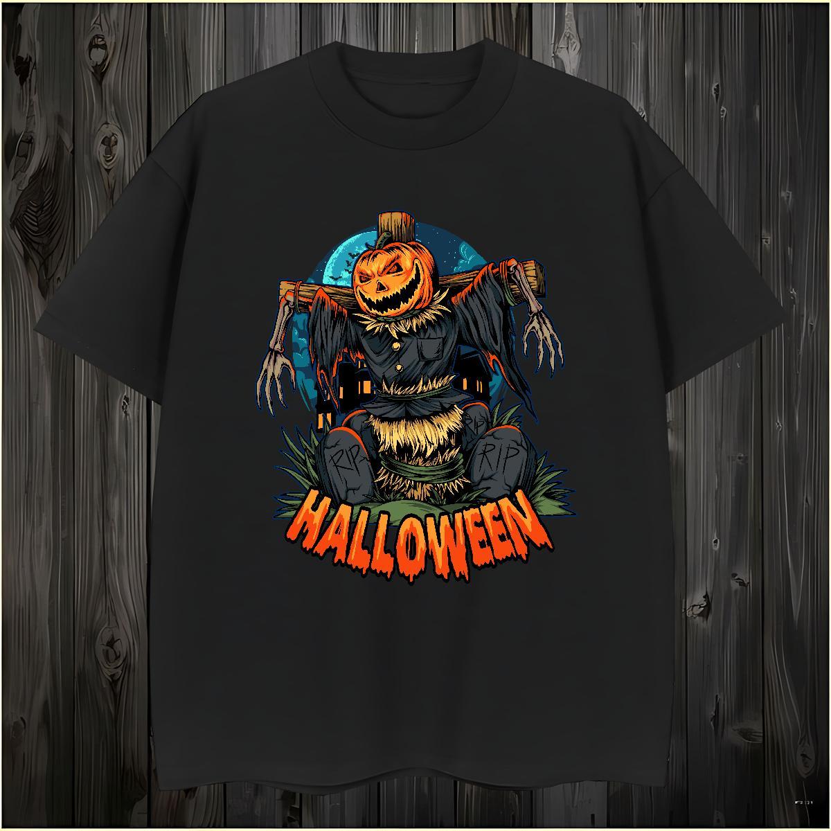 Soft Men T Shirts pumpkin O Neck Short Sleeves Street DIY 230g Pure Cotton Men Tshirts Fashion Design Tops Shirt