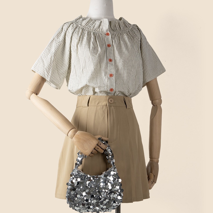 Fashion niche sequin in 2024 pearl handbag small bag women with high-end feeling for summer use