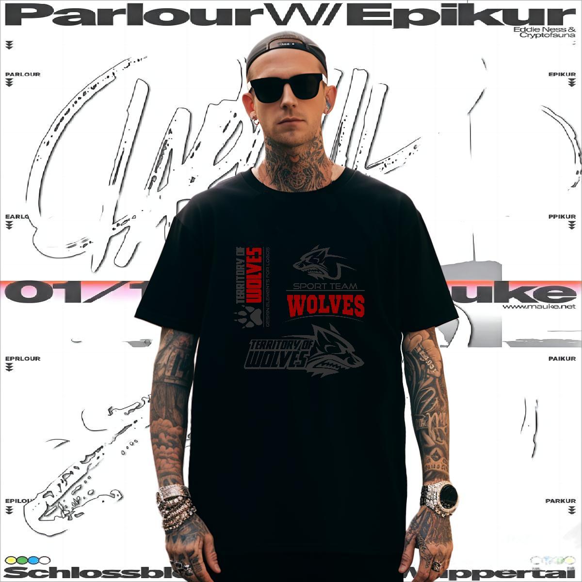 Cool Design T-Shirts wolf Breathable Short Sleeve Sports Casual Custom Printed 230g 100% Cotton Tshirt for Man Woman DIY Tee Shirt