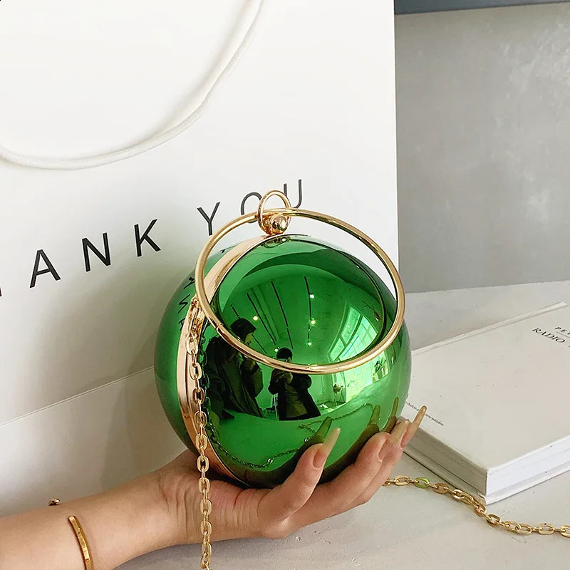 Acrylic Chain Shoulder Bag Women Handbag Fashion Ball Shape Crossbody Bag Evening Bag 240819