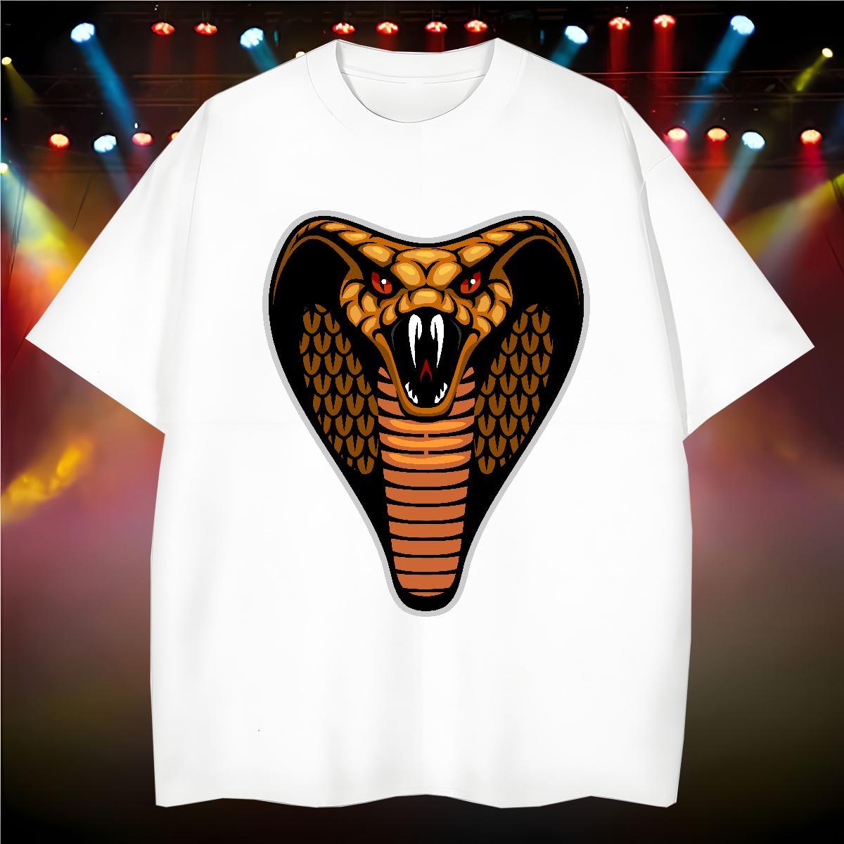 Comfortable T shirt cobra Breathable Short Sleeve Daily Outfit Plus Size Custom 100% Cotton 230g Tshirts Classic Casual Tops