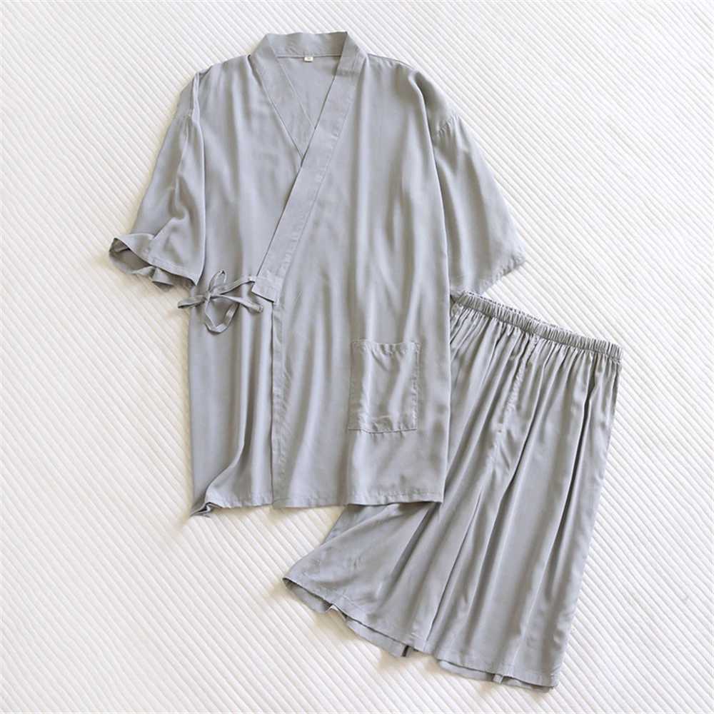 2022 New Traditional Japanese Pajama Set Adhesive Fiber Robe Shorts Cotton Kimono Pajamas Japanese Style Soft PajamasW240719