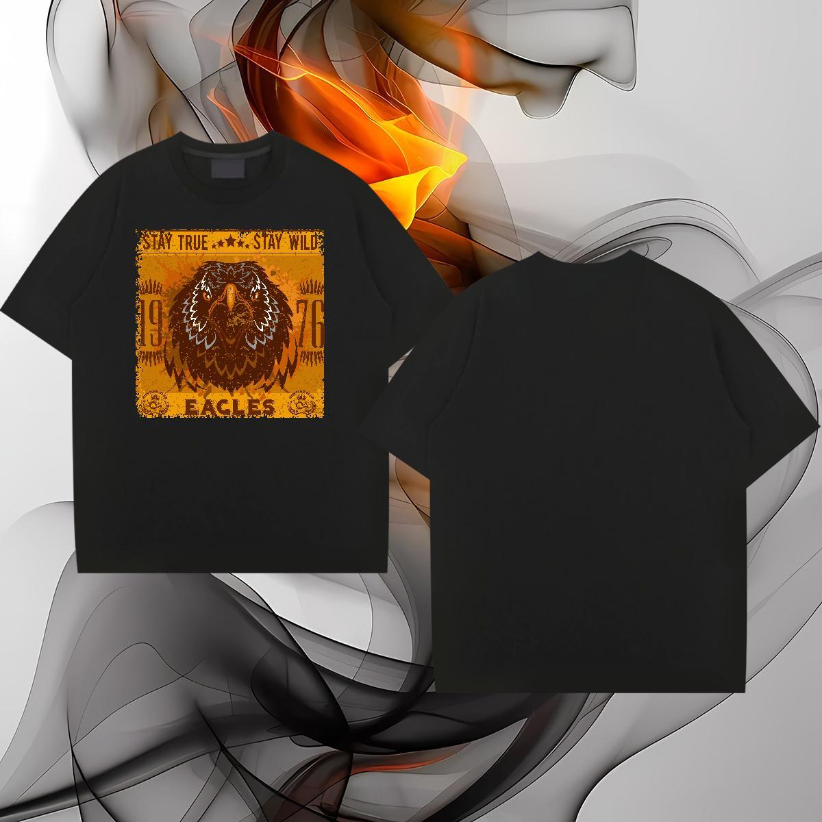 Wholesale T Shirt For Man eagle Breathable Short Sleeve Casual Custom Anime 230g 100% Cotton Men Tshirts Fashion Design Wear