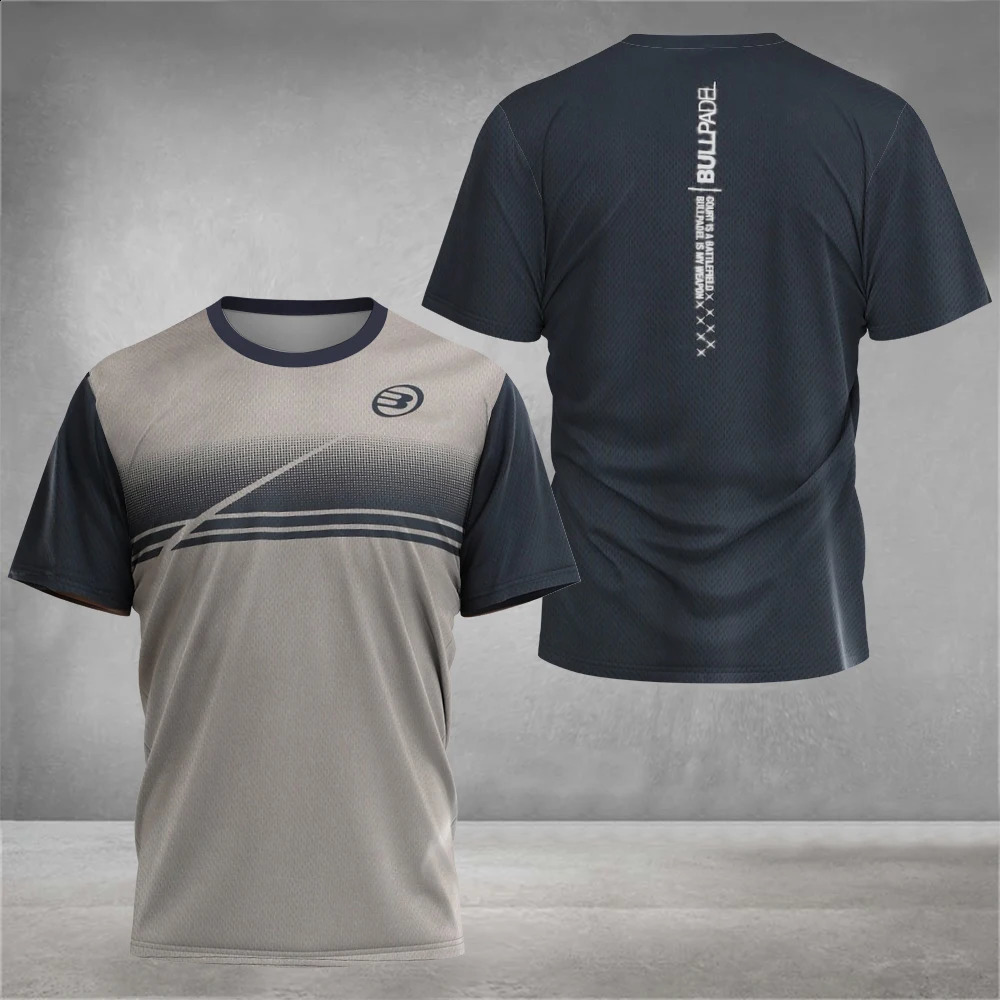 2024 Boutique Fashion Tennis Sports Short Sleeve Summer Mens Fitness Breathable Tshirt Padel Quick Drying Top 240820