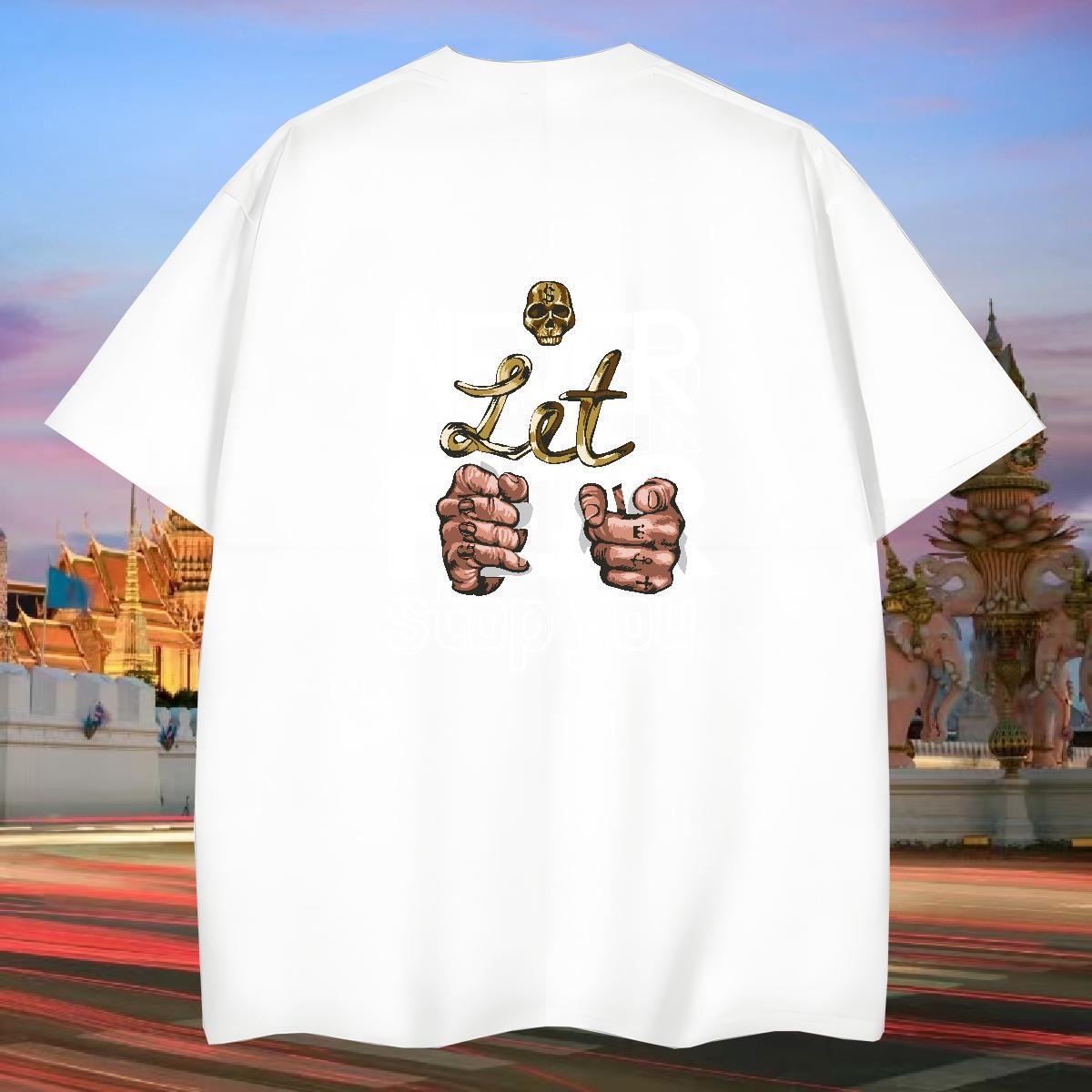 T-Shirts for Men 100% Cotton 230g hand- Anime Printing Street Breathable Short Sleeve Custom Printed Men Tops Tees Wholesale High Quality Wear