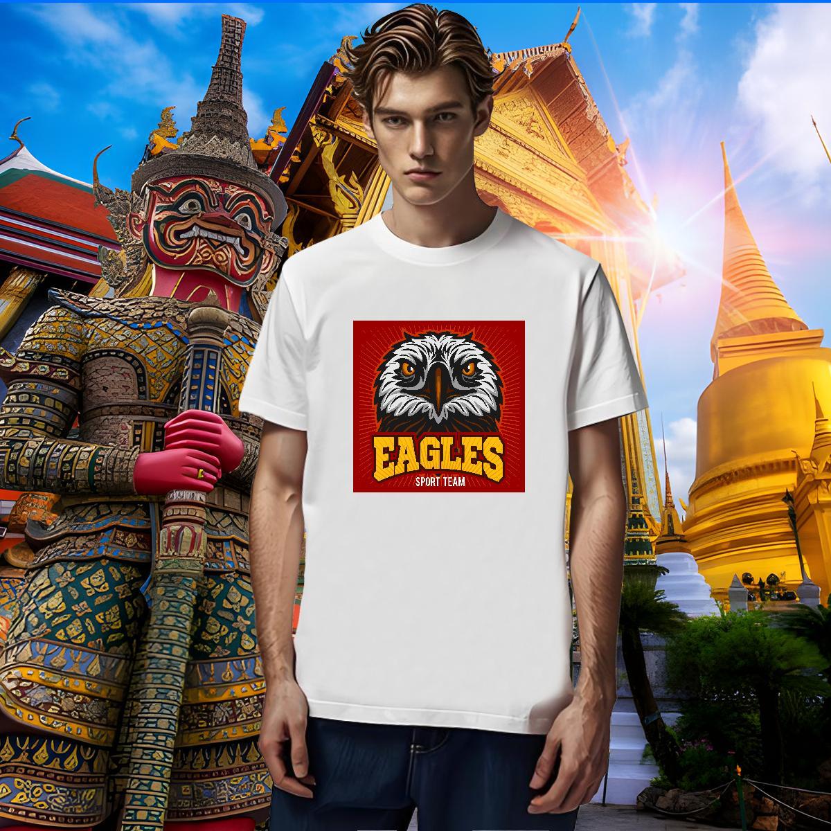 Wholesale T Shirt For Man eagle Round Neck Short Sleeve Casual Daily Wear Plus Size Custom 230g Cotton Men Tshirts DIY Customized Clothings