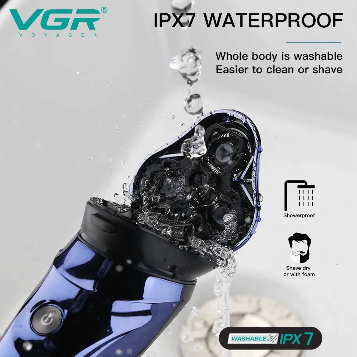VGR shaver waterproof electric shaver mens hair trimmer charging shaver mens shaver V-305 shaver W240819