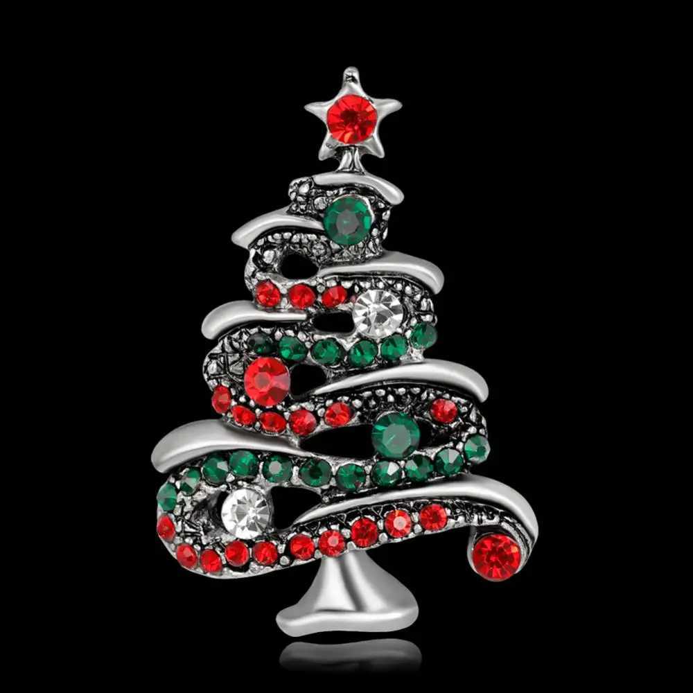 Jewelry gifts jewelry gifts rhinestone brooches womens brooches multi-color Christmas trees womens gifts W240815