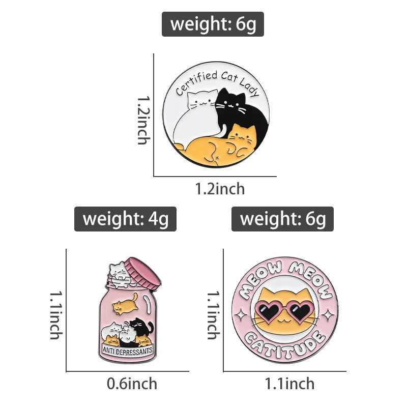 Certified Cat Lady Brooch Enamel Pin Fun Cartoon Meow Mongoose Sweater Collar Badge Animal Jewelry Gift Accessories W240815