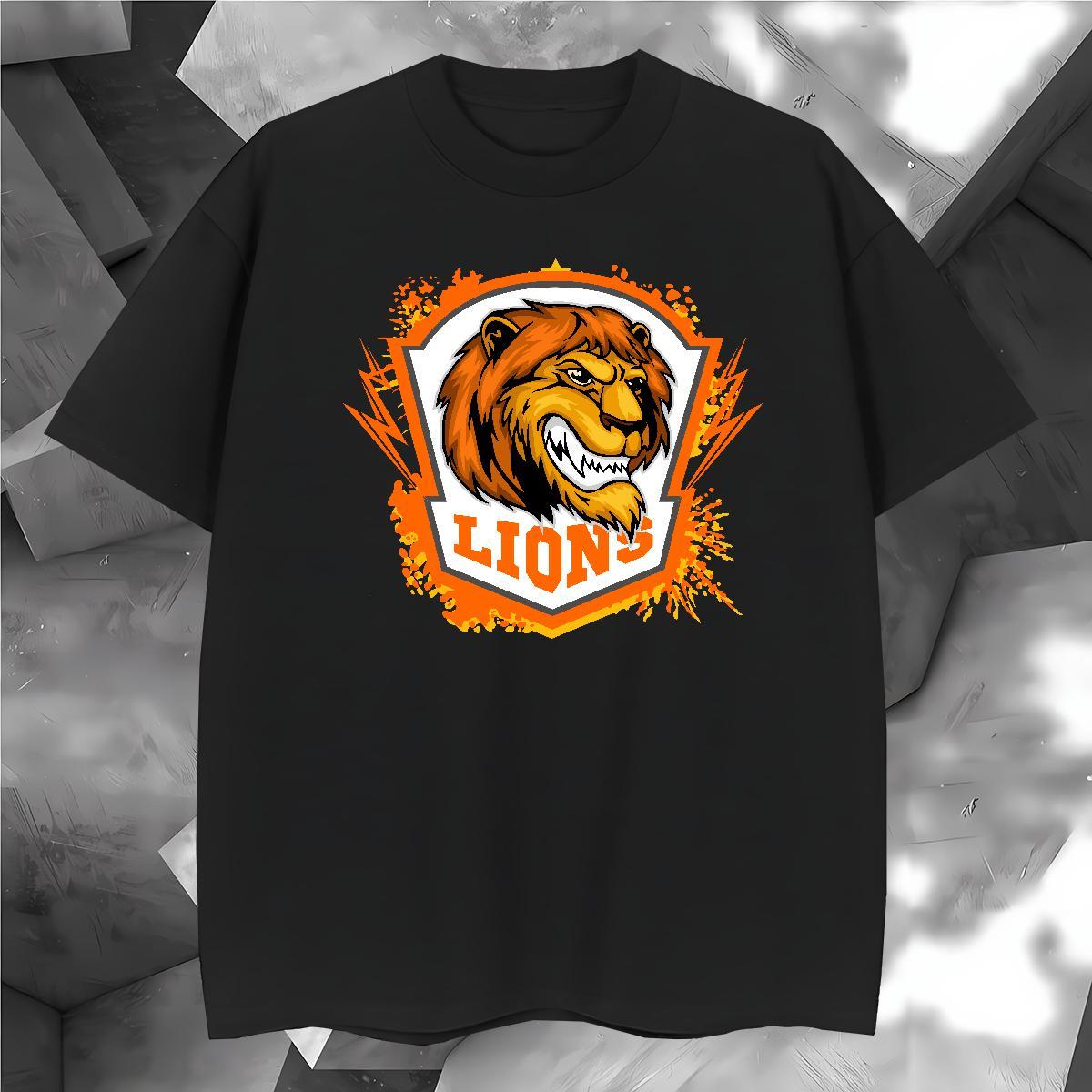 Man T Shirts 230g 100% Cotton lion Anime Printing Street Breathable Short Sleeve Plus Size Custom Tshirt for Man Woman Casual New Comfortable Tops Tee