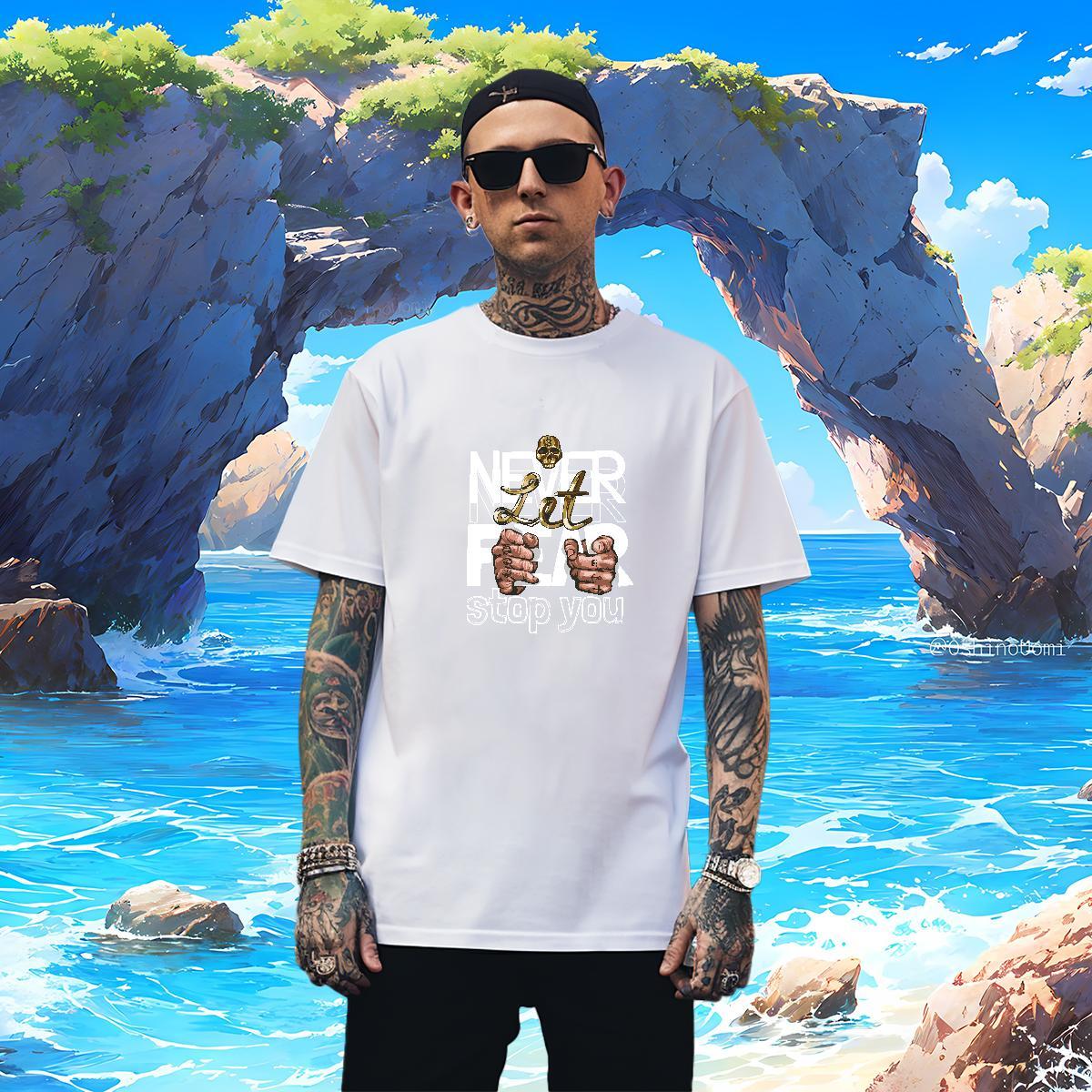 Man T Shirts 230g Cotton hand- High Street Hip Hop Short Sleeve Soft Asian Size Men Tshirts Fashion Comfortable Clothes