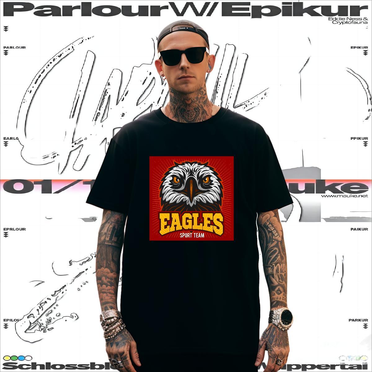Popular eagle T-Shirts Street Mens Tshirts 230g Cotton 2024 Designer Breathable Crew Neck Asian Size Top Tees