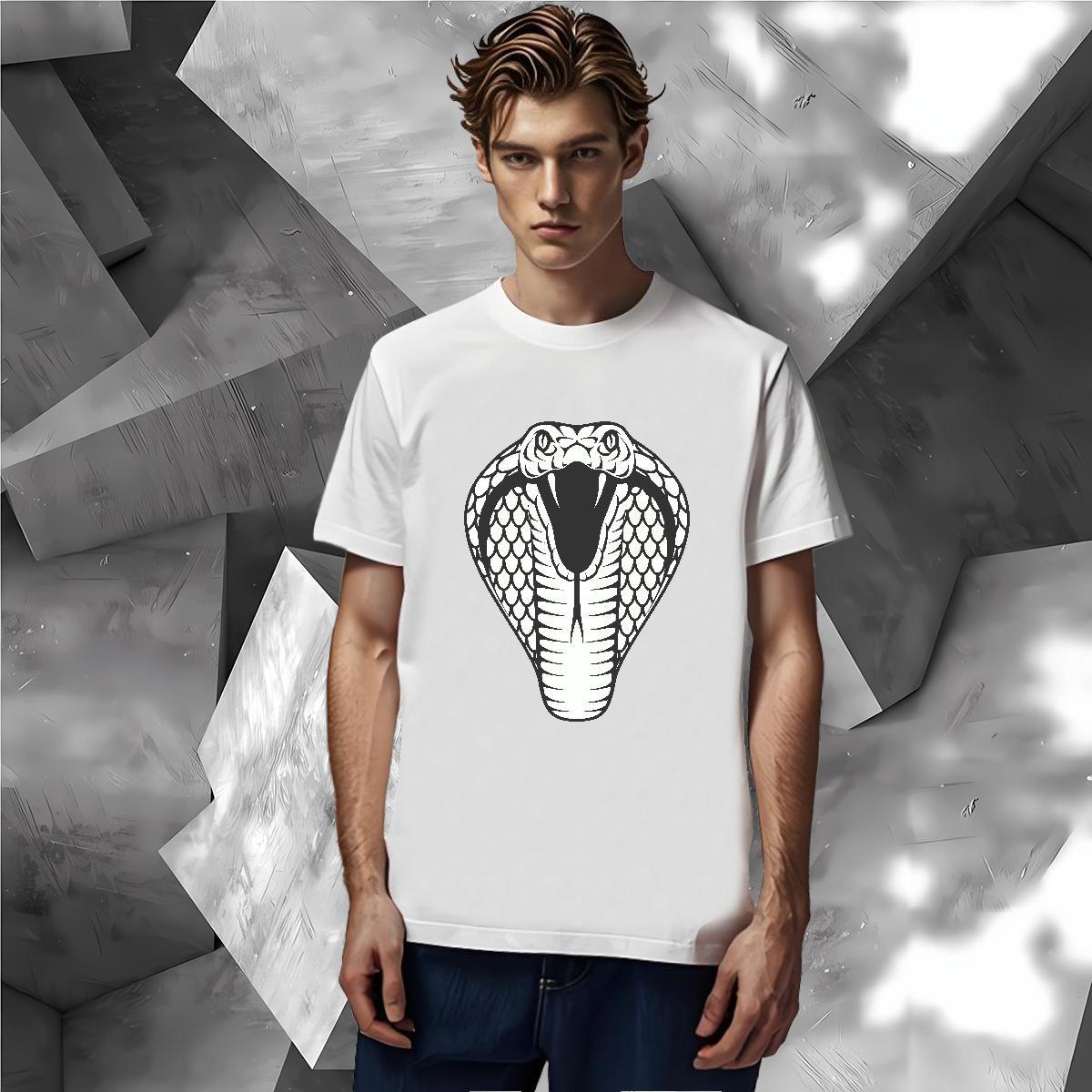 Free Shipping Men Tees cobra Sports Casual 230g Pure Cotton Tops Breathable Cool T Shirts Men Oversized 4XL