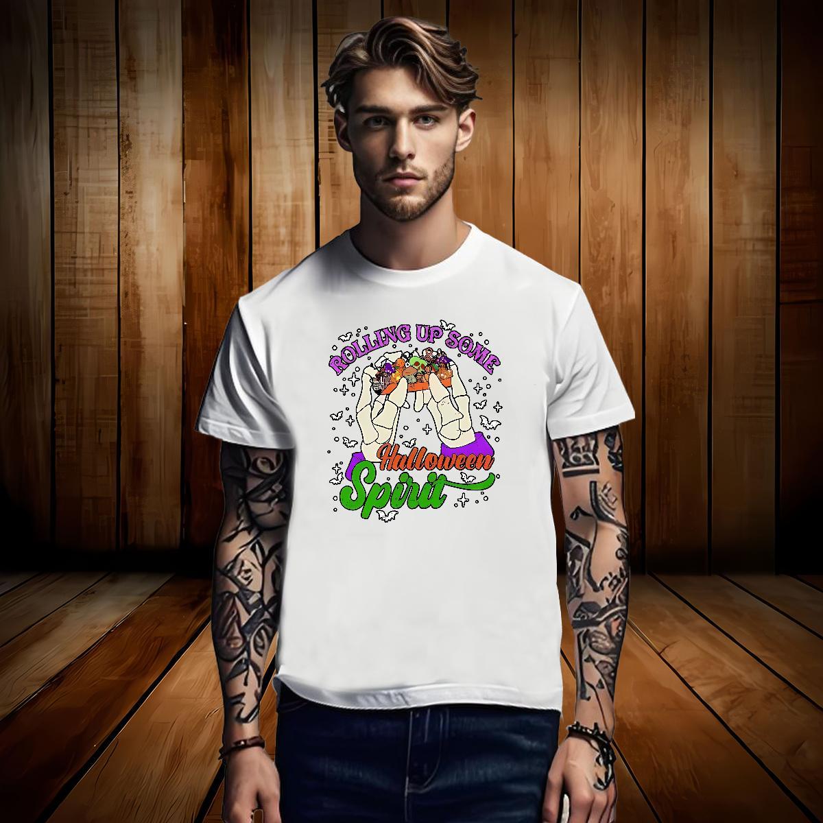 Wholesale Tshirt for Man Woman halloween Summer Casual 230g Cotton Tops Tees Breathable Soft Popular T-Shirts Custom Print Plus Size