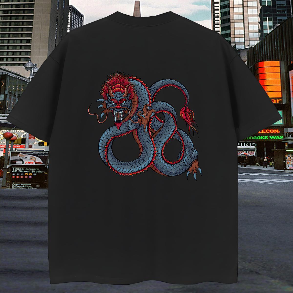 Men T Shirts 230g Cotton dragon Sport Breathable Soft Custom Anime Tshirts 2024 Classic Tops Tees