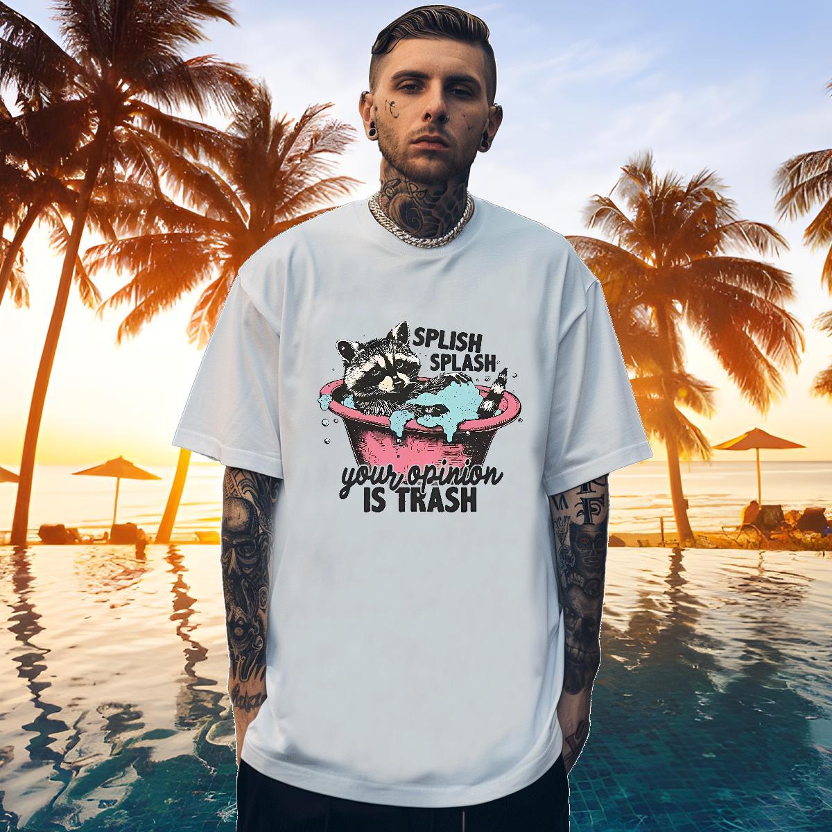 Free Shipping T Shirts Men animals Breathable Street Wear Black White 230g 100% Cotton Couples T Shirts New Tees Shirts