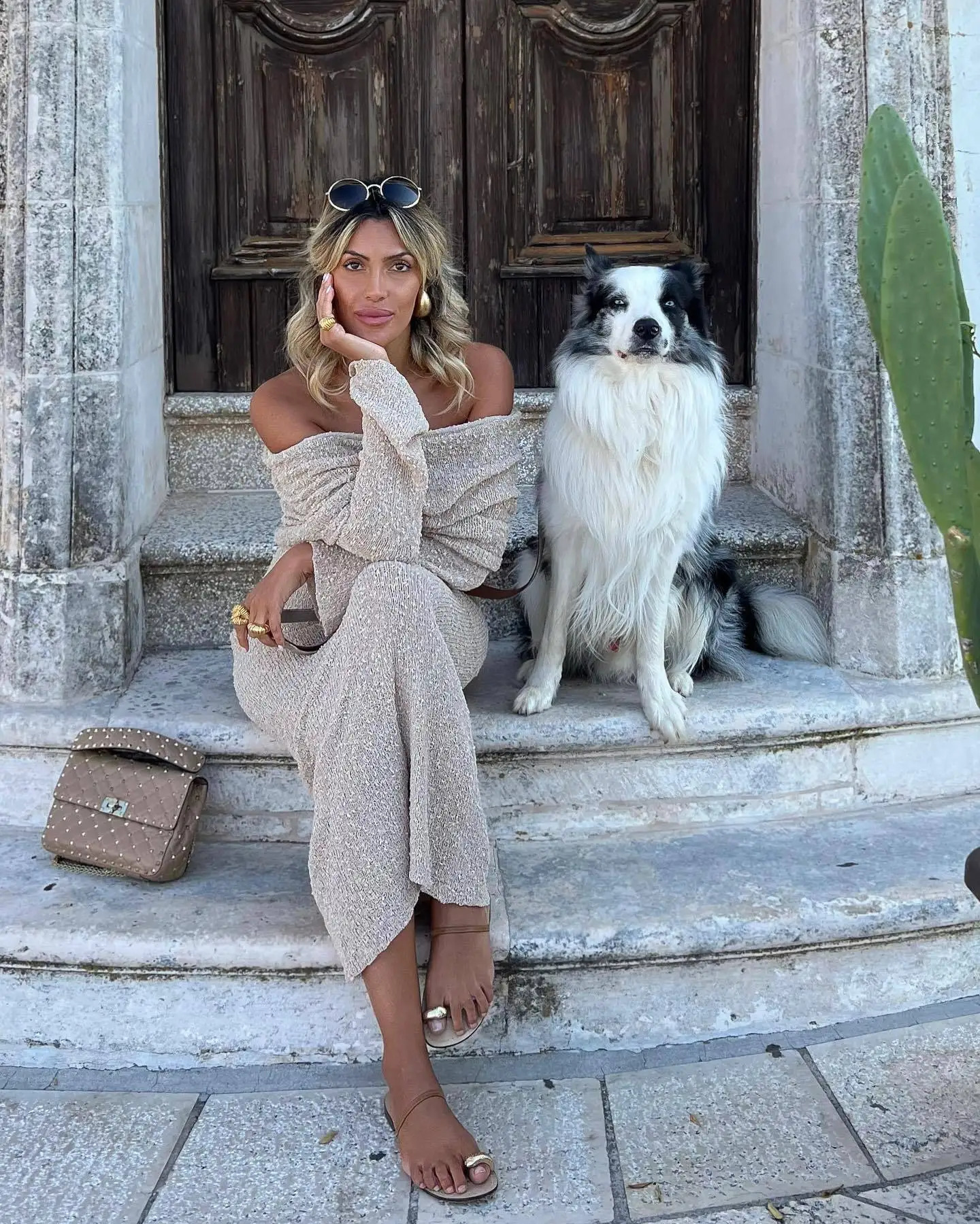 Summer Women Slash Nexk Sunscreen Maxi Dress Fashion Elegant Holiday Sexy See Through Long Sleeve Bodycon Knitted Long Dresses 240819