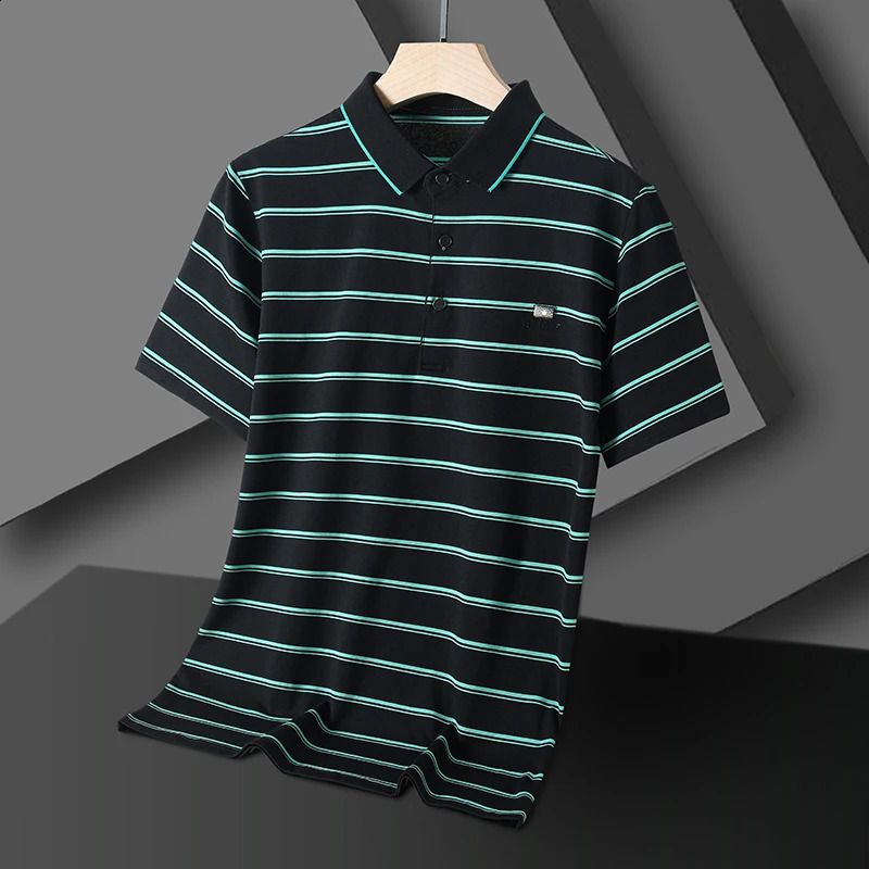 High quality soft cotton short sleeve mens POLO shirt summer trend n diamond print Korean top breathable casual T-shirt 240820