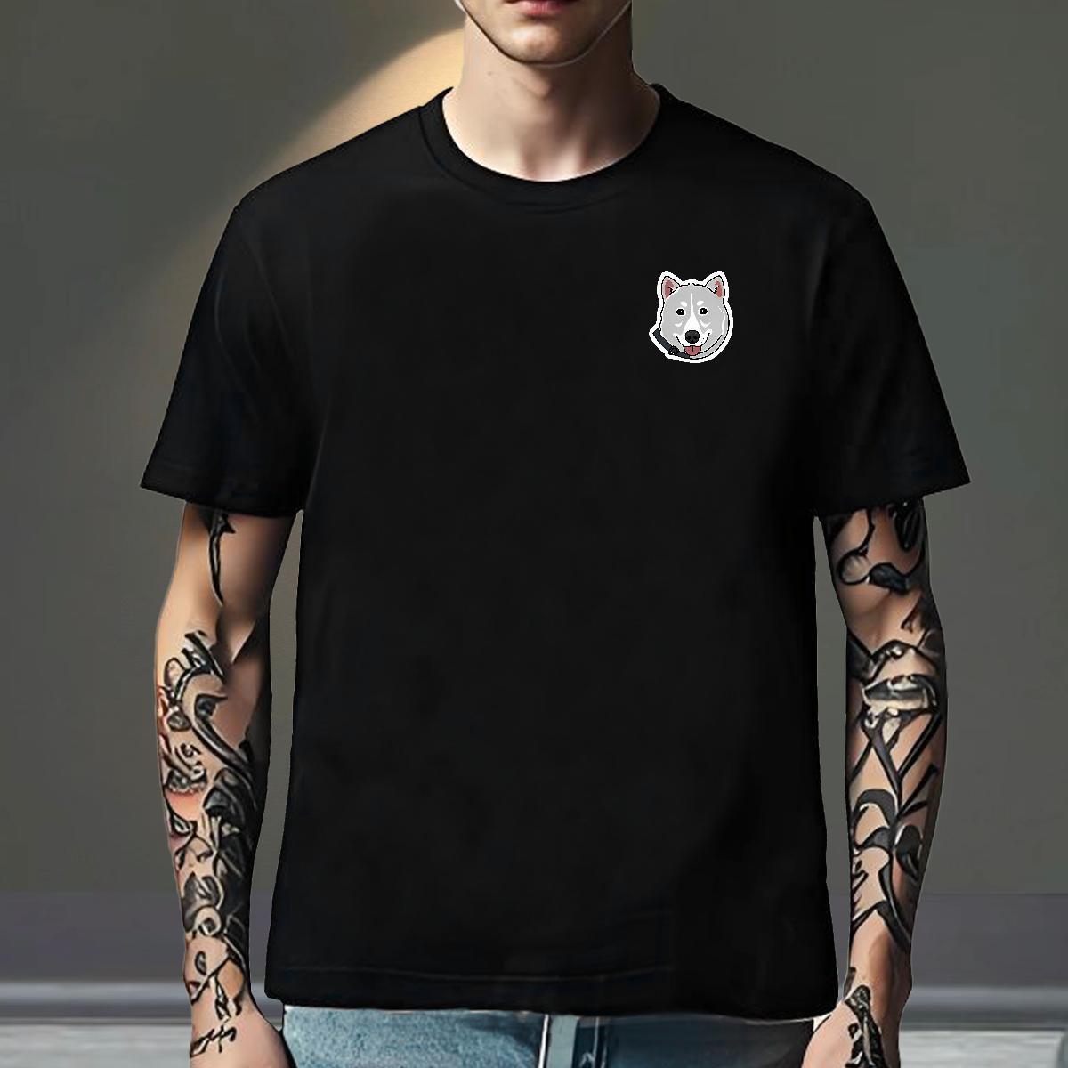 Brand Mens Tshirts Home Outdoor 230g Cotton Cartoon Printing L-4XL Breathable Crew Neck dog T Shirts Men Factory Direct Tees Shirts