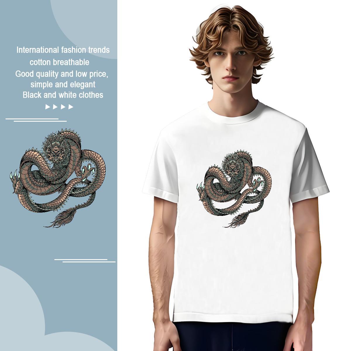 Mens T Shirts 230g Pure Cotton ferocity Casual Daily Wear O Neck Short Sleeves DIY Logo Oversized Men Clothes T-Shirt Customized Free Shipping Clothin