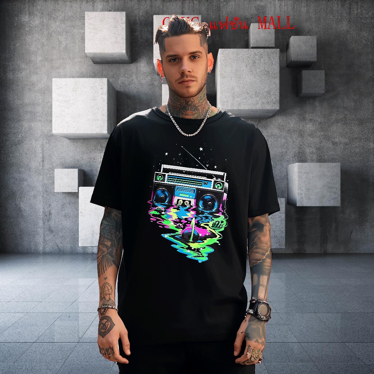 Classic Tshirts Hip Hop 100% Cotton 230g Skull Breathable Crew Neck radio T shirt Customized Tops