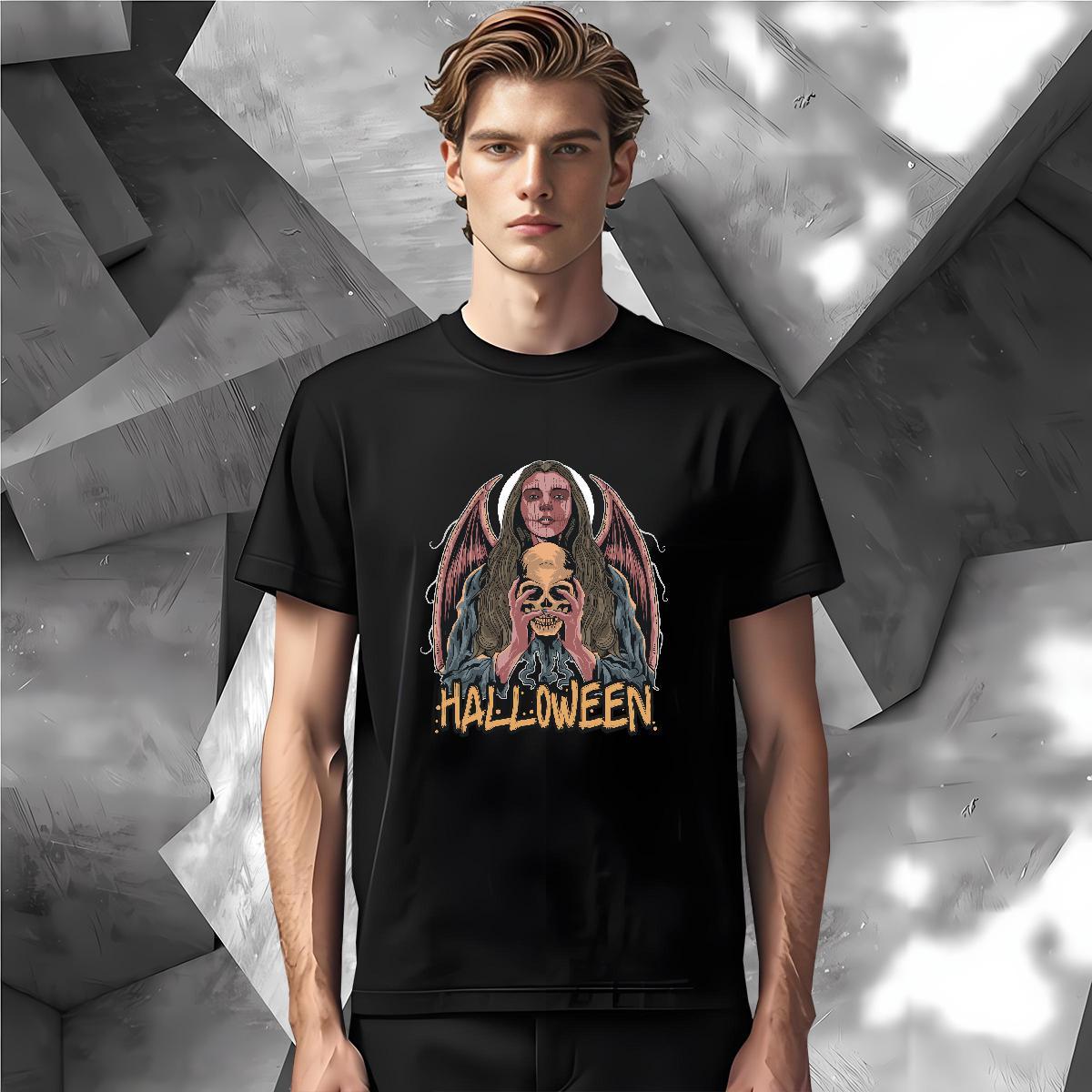 Stylist Mens Tshirts halloween Daily Wear 230g 100% Cotton Clothings Breathable Soft Loose T Shirt For Man DIY Logo Oversized