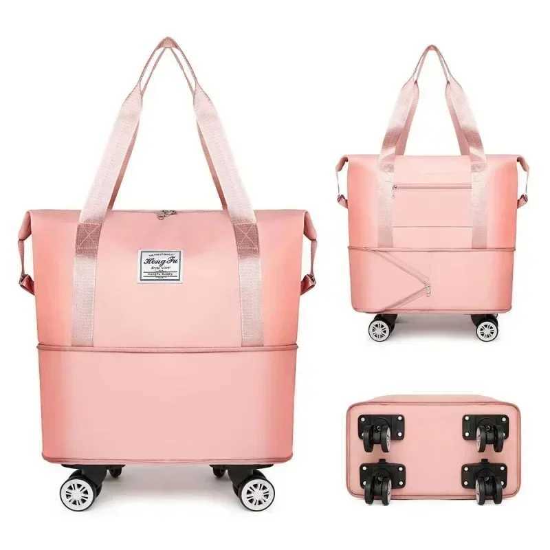 Luggage Bag with Wheels Dry and Wet Separation Large Capacity Fitness Yoga Bag Portable Travelling Clothes Storage Bag CL240820