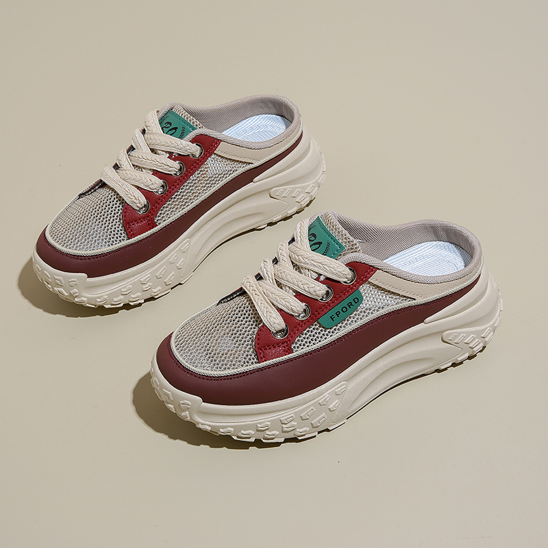Ddmysports Summer New Instagram Korean Ollow Women S Student Thick Sole Versatile Casual Alf Slipperboard Shoes XYT OUTDOOR
