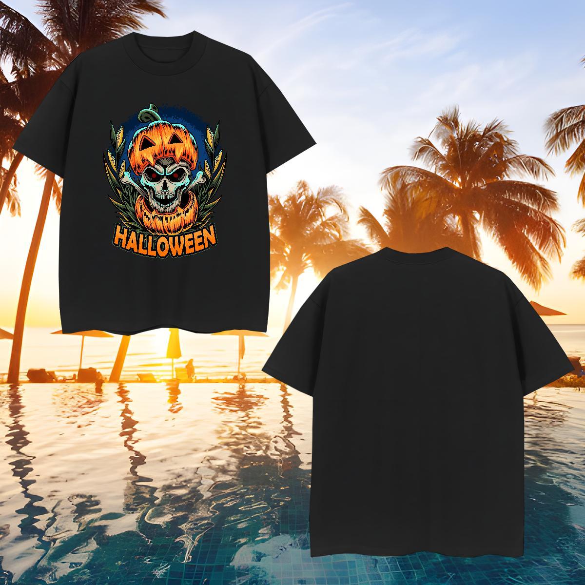 Comfortable T Shirt For Man halloween Breathable Short Sleeve Casual Beach DIY Printed 230g 100% Cotton Couples T Shirts Designer Tees
