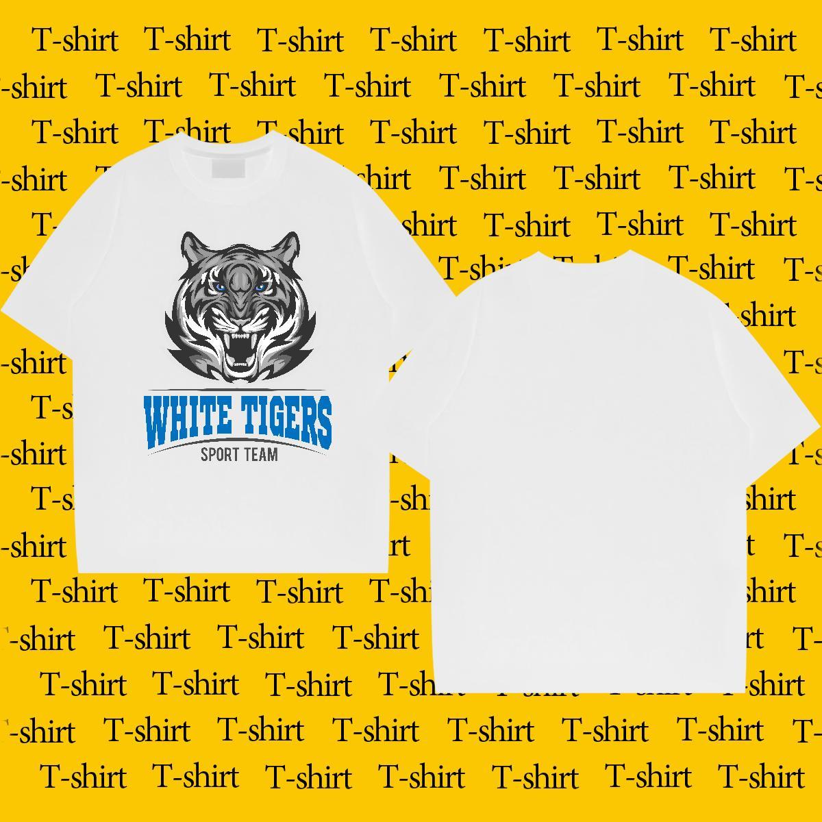 Soft T-Shirts tiger Breathable Short Sleeve Street Black Oversized 230g 100% Cotton Mens Tshirts Fashion Casual Tops Tees
