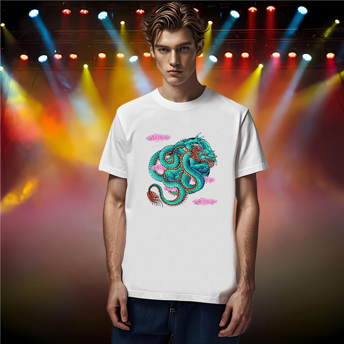 T Shirts Men 230g Pure Cotton dragon Hip Hop Street Breathable Crew Neck Skull Men Tees Stylist Popular Top Tees