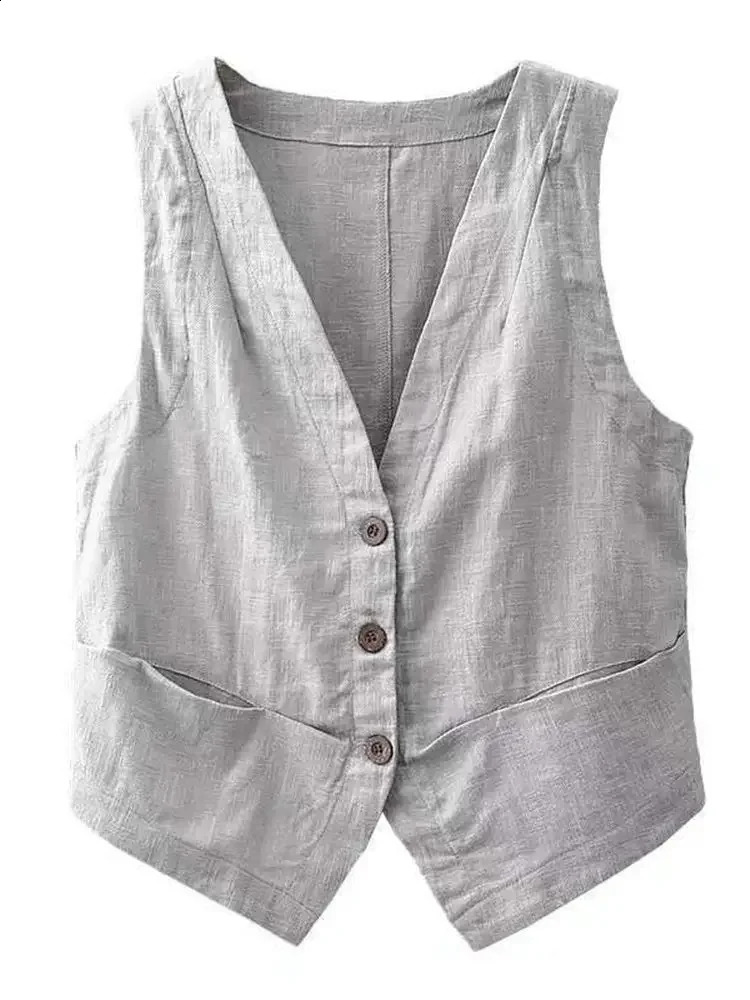 Fashion Full Match Tank Top Womens Minimalist Elegant Retro Summer Sleeveless Casual Single Chest Coat 240819