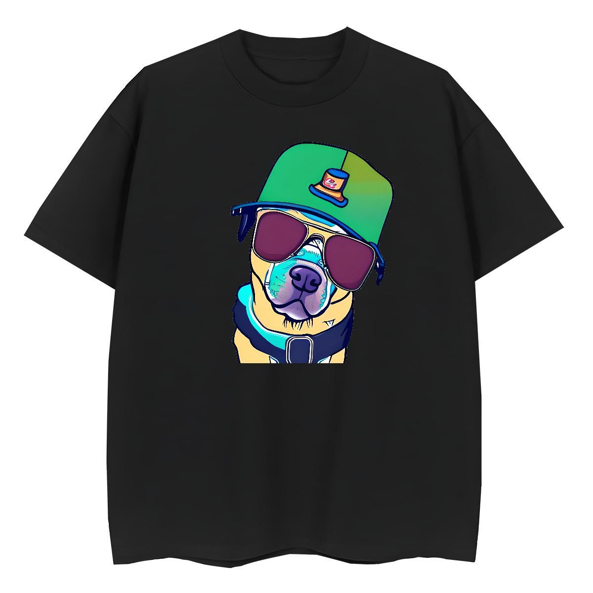 Fashion Casual Tshirt for Man Woman dog Street wear Hip Hop 230g Pure Cotton Top Tees Breathable Soft Popular Men T Shirts Oversized