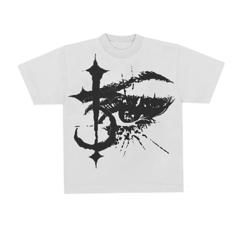 Y2K pure cotton Tshirt hiphop retro Harajuku graphic print oversized short sleeved punk casual top rock goth street style 240819