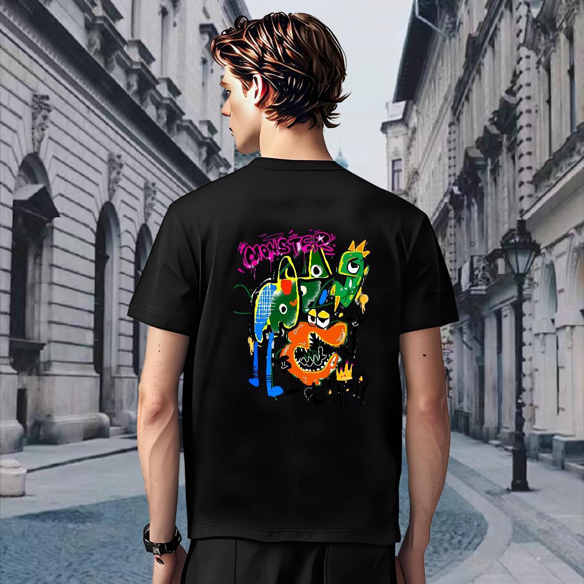 T-Shirts for Men 230g Cotton cartoon Spring Summer Breathable Short Sleeve Custom Anime Tshirts Brand Cool Wear