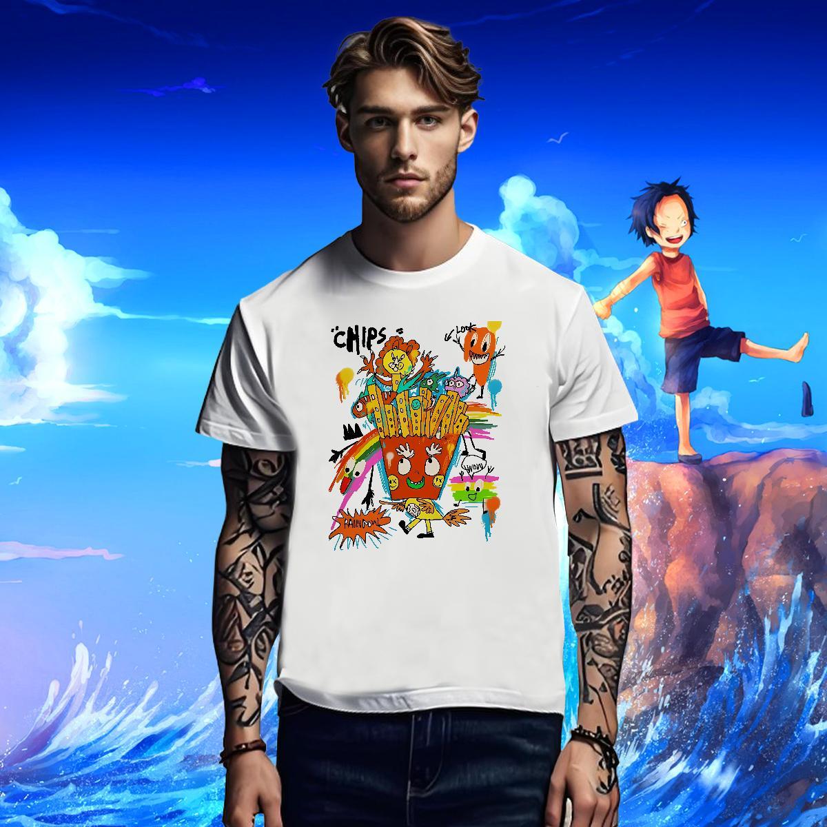 Men T Shirts 100% Cotton 230g cartoon Sports Casual Breathable Short Sleeve Graphic Tshirt for Man Woman Fashion Design Wholesale Tops Shirt